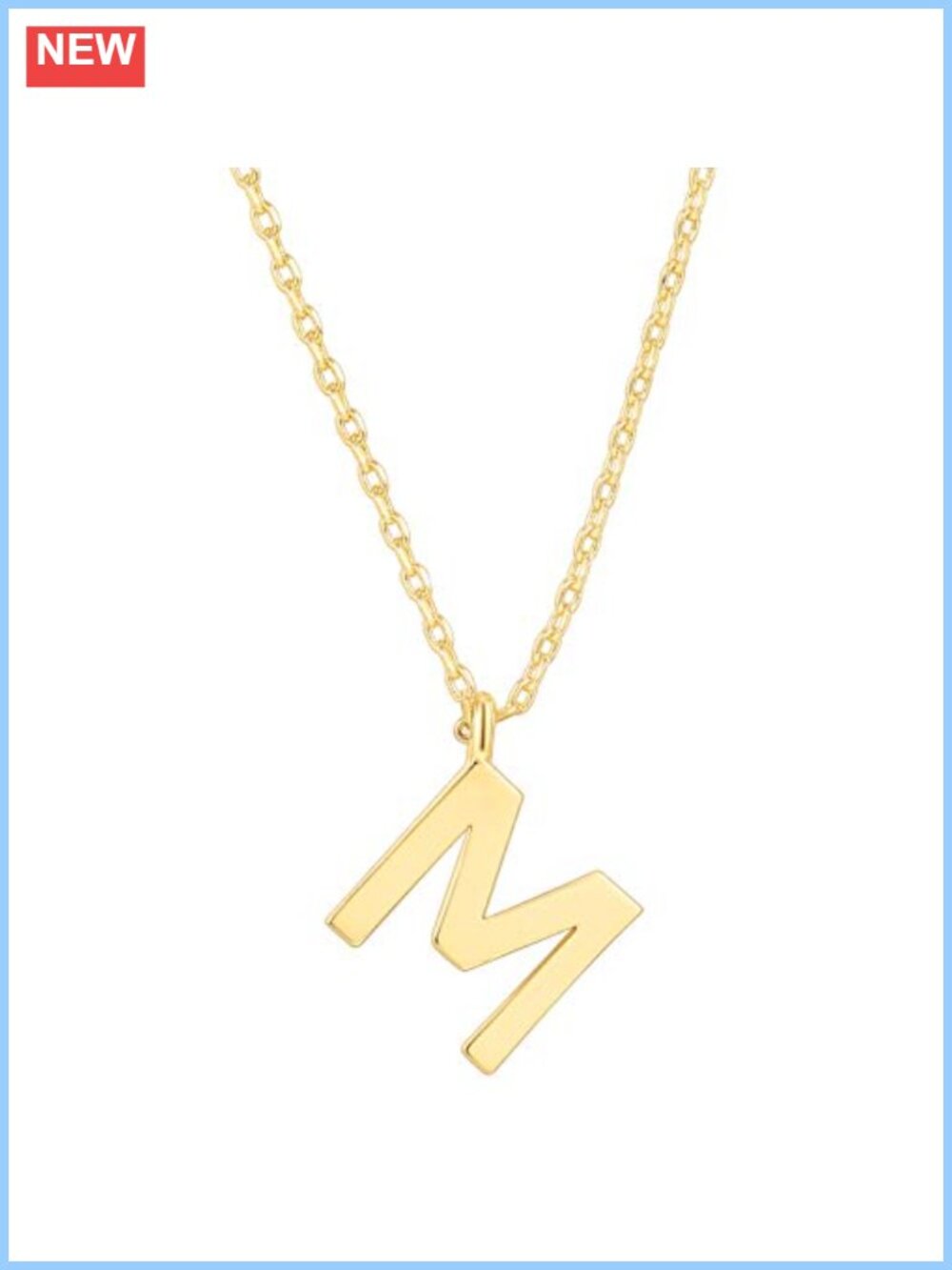 14K Gold Plated Initial Necklace with 2" Extender
